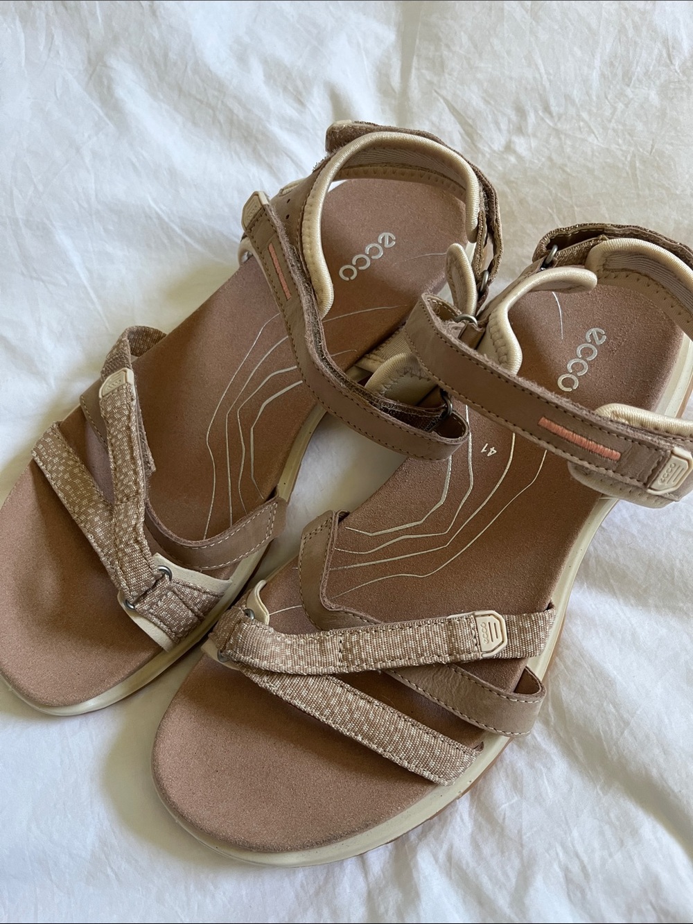 Ecco sport off-road roam sport sandals in nude limestone nubuck